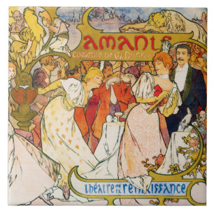 Älskare, Alphonse Mucha Kakelplatta