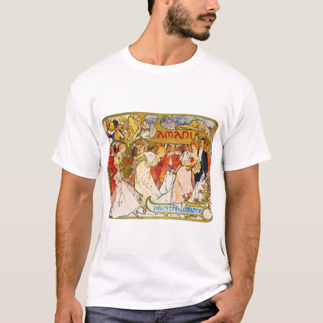 Älskare, Alphonse Mucha T Shirt (Framsida)