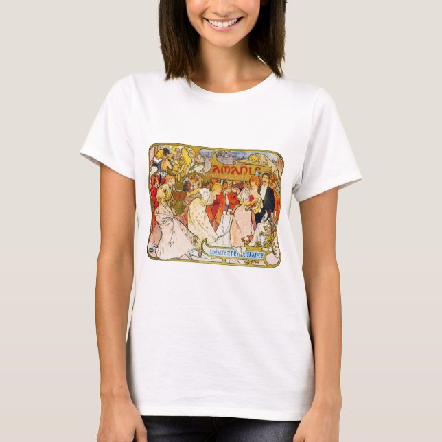 Älskare, Alphonse Mucha T Shirt (Framsida)