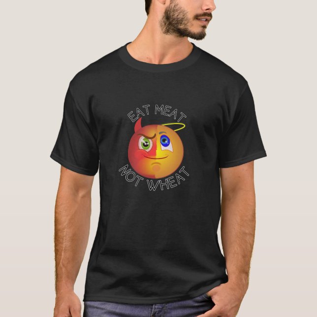 Älskare äta för den vetedjävulen/ängeln för kött t-shirt (Framsida)