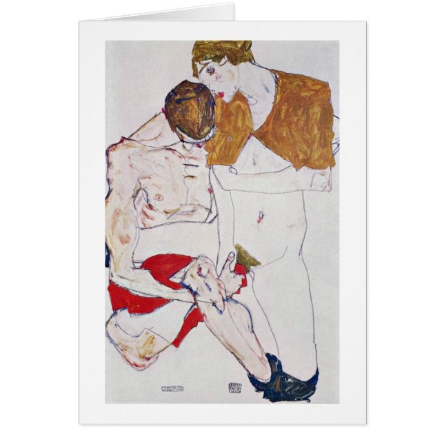 Älskare av Egon Schiele Hälsningskort (Framsidan)