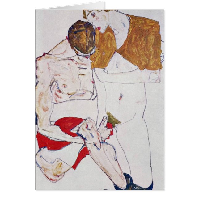 Älskare av Egon Schiele Hälsningskort (Framsidan)