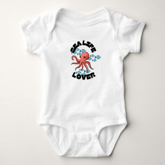 älskare av havsliv bläckfisk Baby Onesie T Shirt