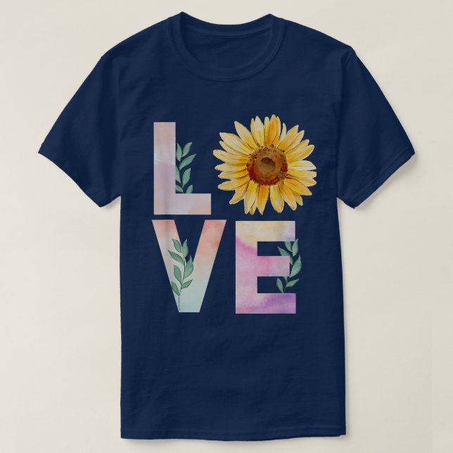 Älskare av solrosblomma t shirt (Design framsida)