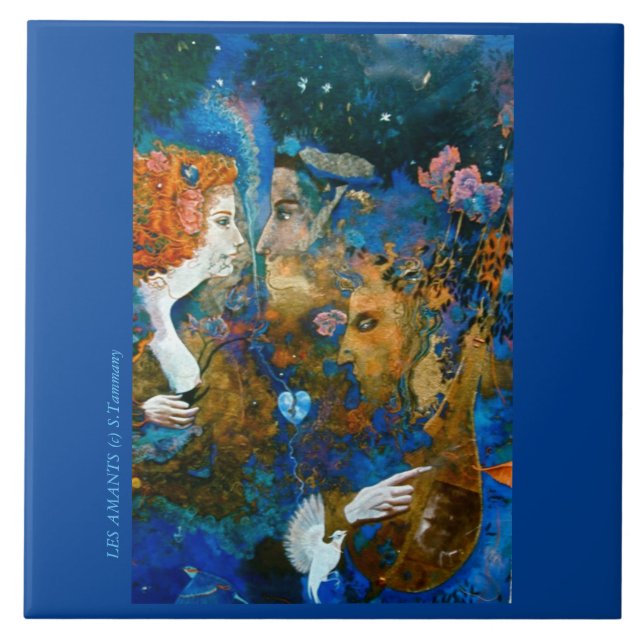 Älskare belägger med tegel kakelplatta (Framsidan)