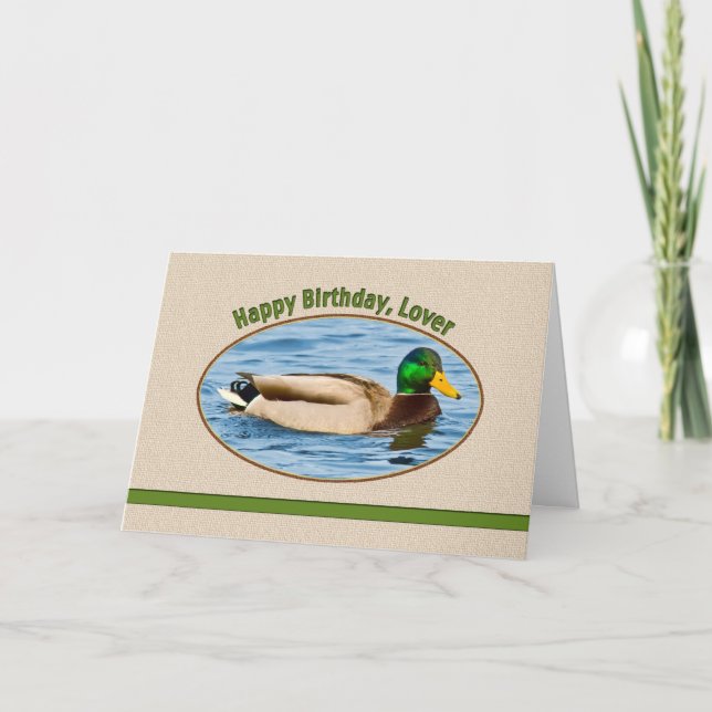 Älskare Birthday Card med Mallard Anka Kort (Framsida)