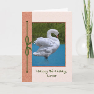 Älskare Birthday Card med Mute Svan Bird Kort