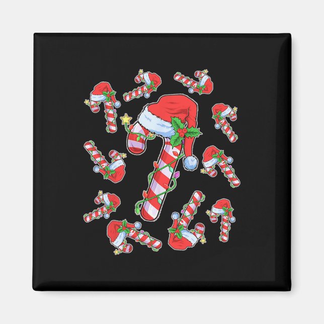 Älskare Candy cane jultomten jultomten Julafton Li Magnet (Framsidan)