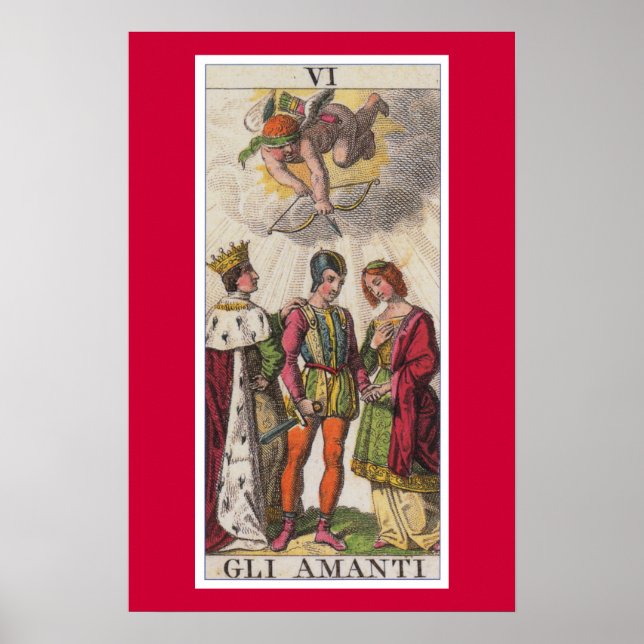 Älskare Card Classic Tarot Gli Amanti Poster (Framsidan)