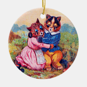 Älskare Cat (Strong Emotion), Louis Wain Julgransprydnad Keramik