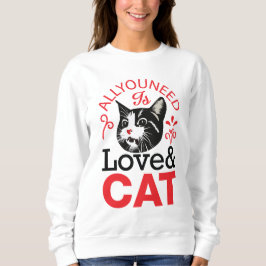 Älskare & Cat Women's Sweatshirt - Mysigt, Snyggt T Shirt