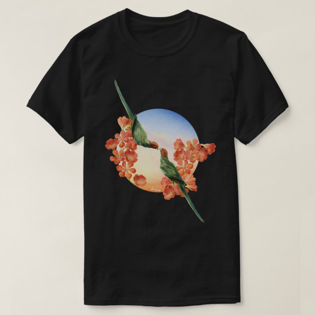 Älskare fåglar t shirt (Design framsida)