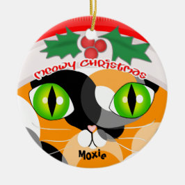 Älskare för julCalicokatt prydnad Julgransprydnad Keramik