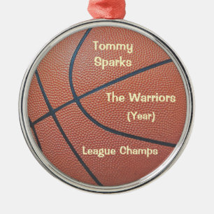 Älskare för lagSpirit_Basketball texture_Hoops Julgransprydnad Metall