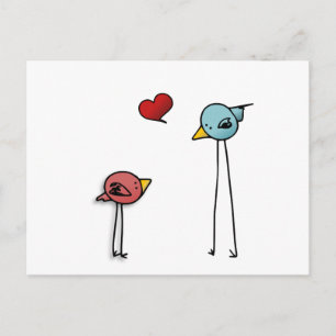 älskare för valentin för love birdshjärtatecknad helg vykort