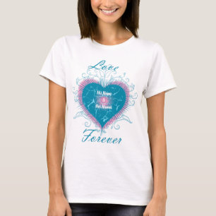 Älskare Forever Cute Rosa Heart Design T Shirt