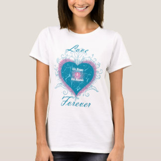Älskare Forever Cute Rosa Heart Design T Shirt