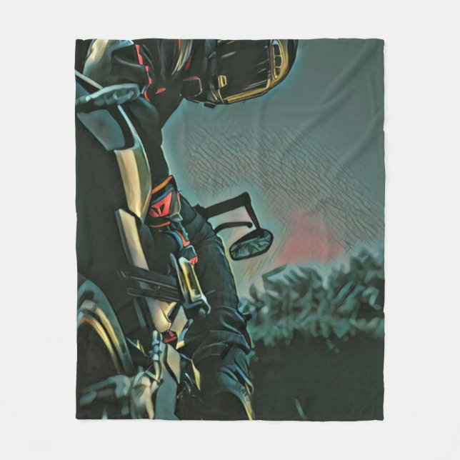 älskare-gåva för motorcykel tävla fleecefilt (Framsidan)