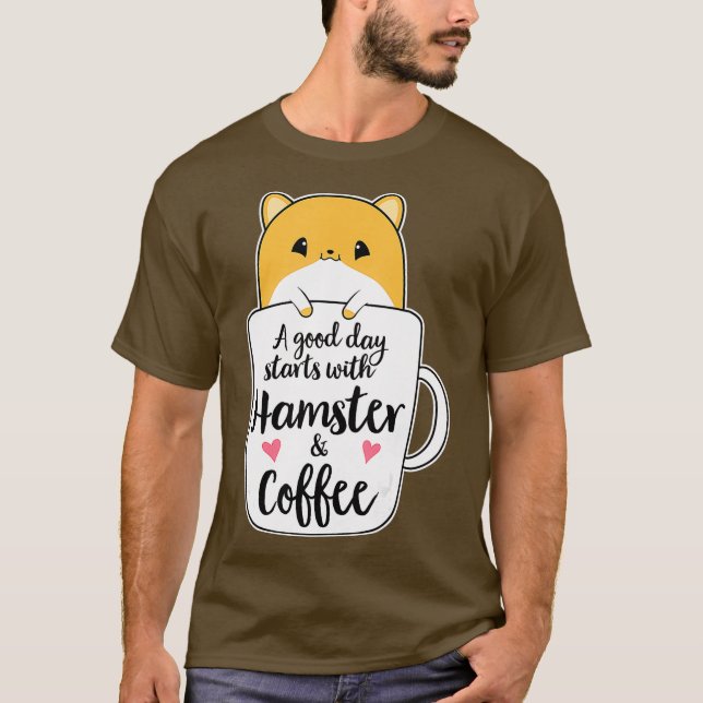 Älskare-gåvor från Funny Hamster Coffee Mugg Hamst T Shirt (Framsida)