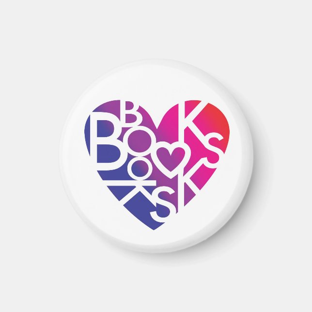 Älskare Heart® Bok Button Magnet (Framsidan)