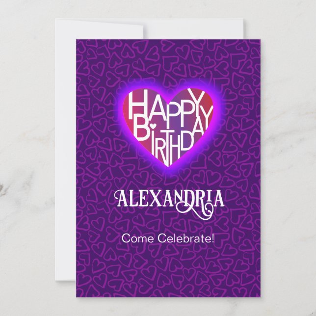 Älskare Heart® Customize Birthday Card/Inbjudan Inbjudningar (Framsida)