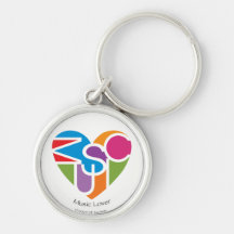 Älskare Heart® Music Älskare Premium Keychain