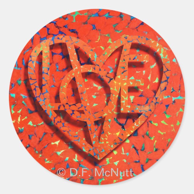 Älskare Heart® Sticker Runt Klistermärke (Framsida)