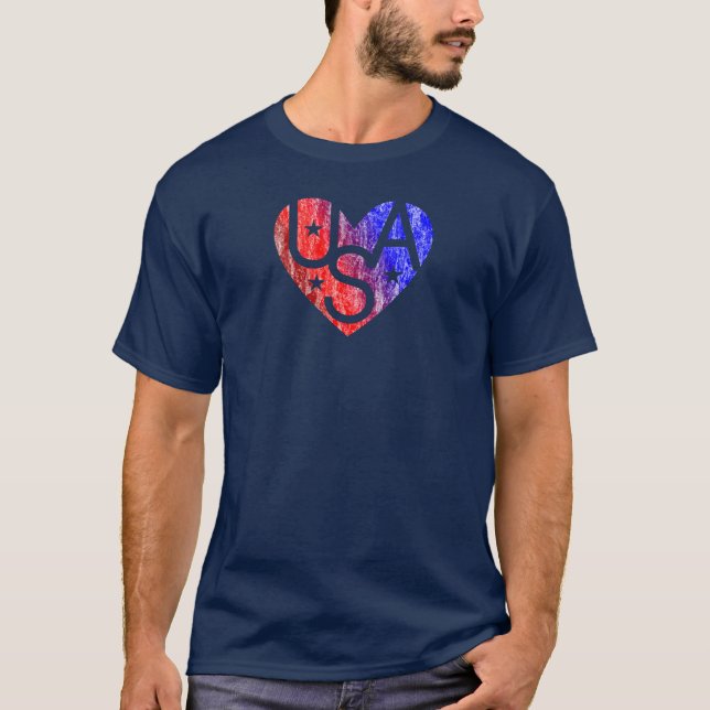 Älskare Heart® USA Älskare T-shirt (Framsida)