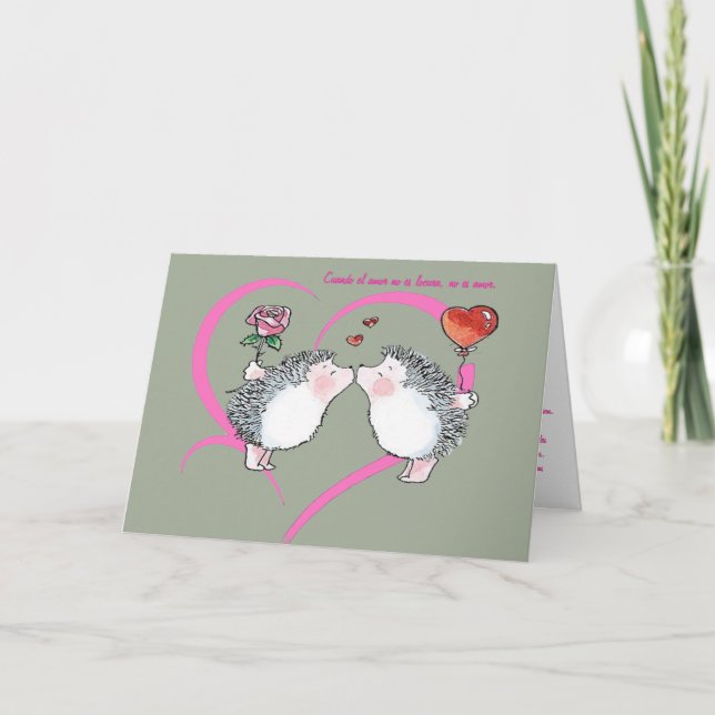 Älskare hedgehogs helgkort (Framsida)