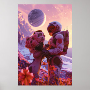Älskare i NO MAN's HIMLAR Video Game som firar Vic Poster
