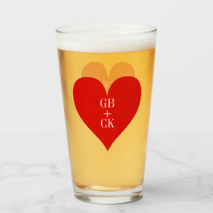 Älskare Initialer Pint Beer Glasses Glaskopp