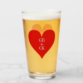 Älskare Initialer Pint Beer Glasses Glaskopp