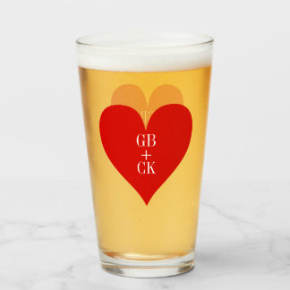 Älskare Initialer Pint Beer Glasses Glaskopp