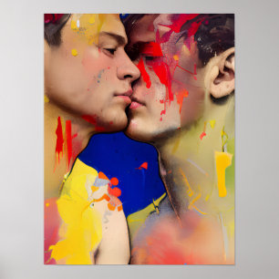 Älskare Kiss-vykort Poster