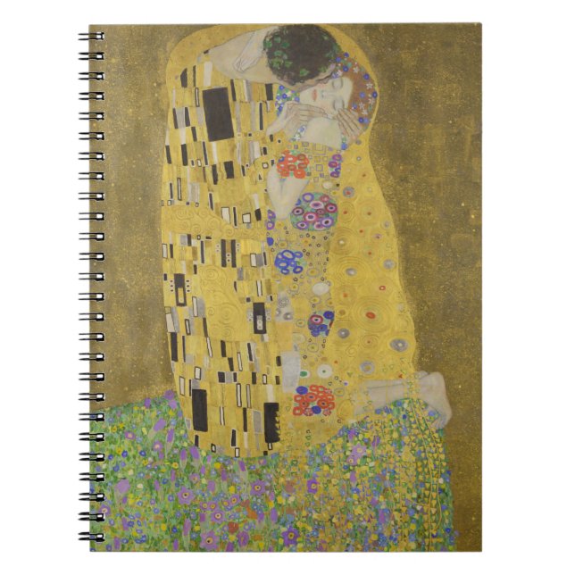 Älskare Kissing Embrace av Gustav Klimt Anteckningsbok (Framsidan)