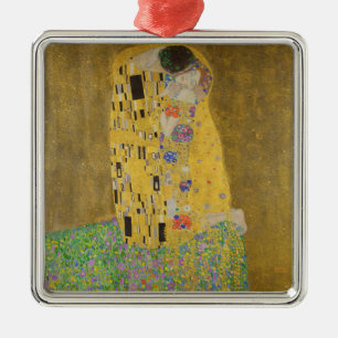 Älskare Kissing Embrace av Gustav Klimt Julgransprydnad Metall