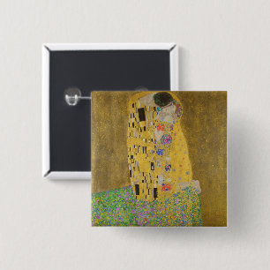 Älskare Kissing Embrace av Gustav Klimt Knapp