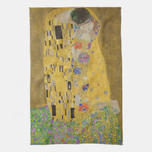 Älskare Kissing Embrace av Gustav Klimt Kökshandduk