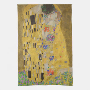Älskare Kissing Embrace av Gustav Klimt Kökshandduk