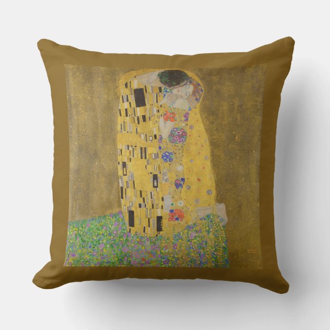 Älskare Kissing Embrace av Gustav Klimt Kudde (Framsida)