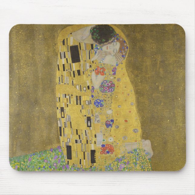 Älskare Kissing Embrace av Gustav Klimt Musmatta (Framsidan)