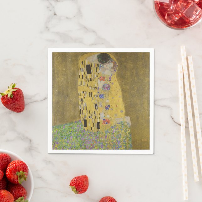 Älskare Kissing Embrace av Gustav Klimt Pappersservett (Insitu)