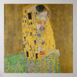 Älskare Kissing Embrace av Gustav Klimt Poster