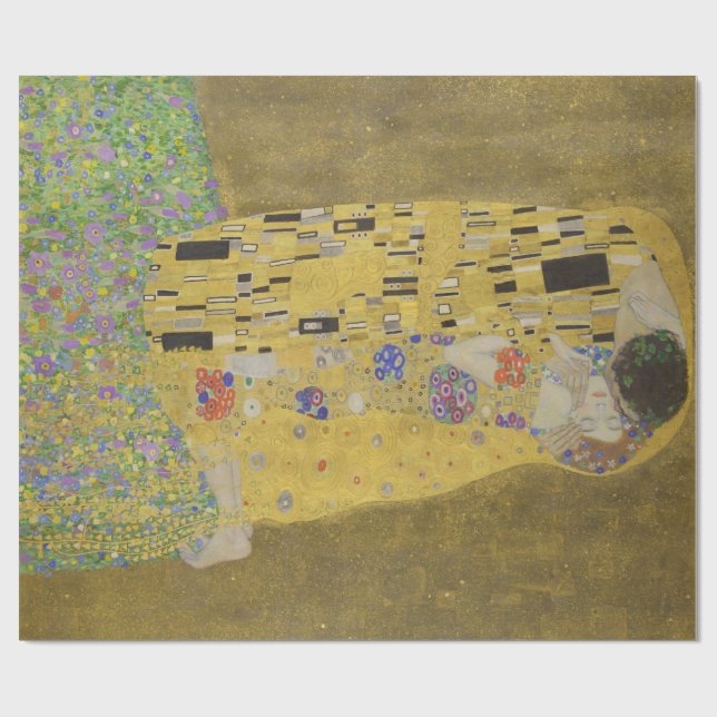 Älskare Kissing Embrace av Gustav Klimt Presentpapper (Platt)