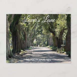 Älskare Lane, Moss Point, MS Postcard Helg Vykort