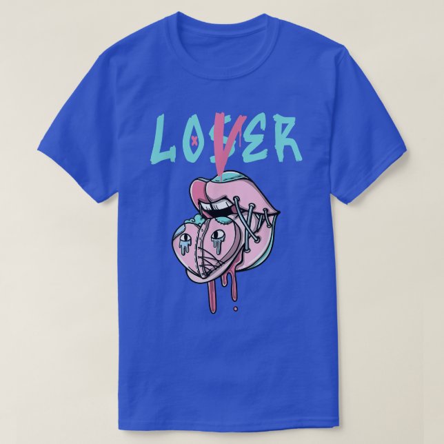 Älskare Loser Rosa Pastel Goth Heart Läppar Costum T Shirt (Design framsida)