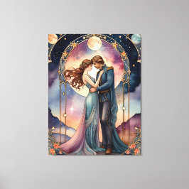 älskare - målning inspirerad av taroter canvastryck