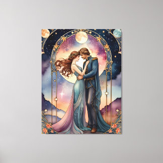 älskare - målning inspirerad av taroter canvastryck