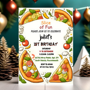 Älskare matpojke flicka tonåring pizza första föde inbjudningar