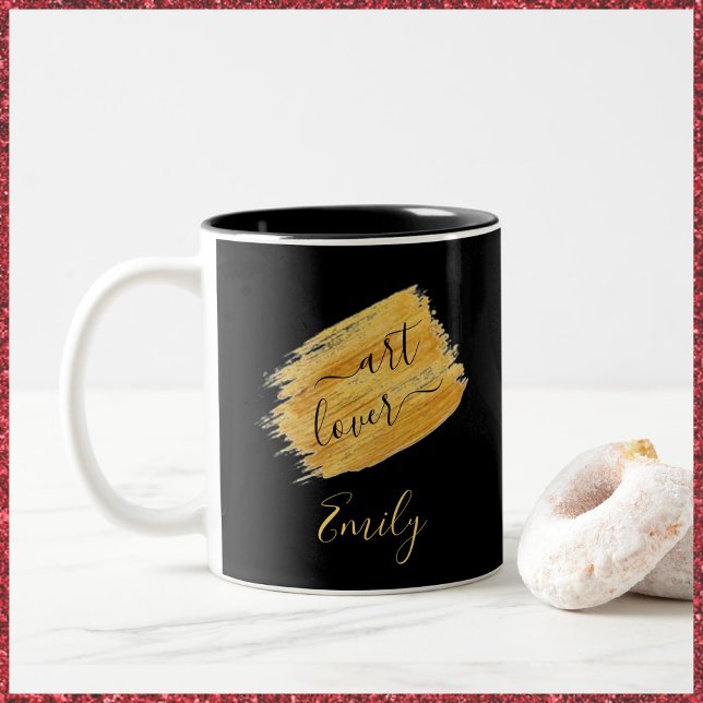 Älskare-minimalistisk design med två ton Kaffe Två-Tonad Mugg (Skapare uppladdad)